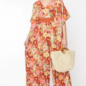 M/L Unique Vintage 1970s Caftan Jumpsuit